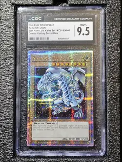 Yugioh CGC 9.5 Blue-Eyes White Dragon (Quarter Century Secret Rare) KC01-EN000 - Image 1