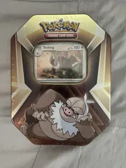Pokemon Triple Whammy SLAKING Tin 3 Booster Packs 3 Foil Cards TCG New & Sealed - Image 1