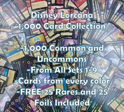 Disney Lorcana TCG Bulk Lot 1000 Cards All Sets Chapter 1-9 FREE Rares & Foils - Image 1