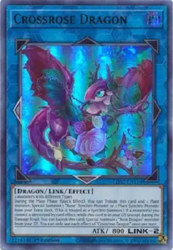 Yugioh - Crossrose Dragon 1st Green Ultra Rare NM - Plus Free Holographic Card - Image 1