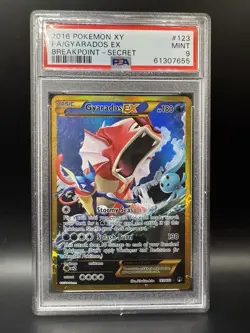 Pokemon TCG Gyarados EX 123/122 XY Breakpoint 2016 Secret Holo Rare Card PSA 9 - Image 1