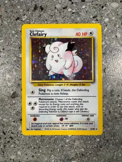 Pokemon TCG Cards Clefairy 5/102 Base Set Holo Rare - Image 1