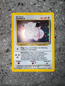 Pokemon TCG Cards Clefairy 5/102 Base Set Holo Rare - Image 3