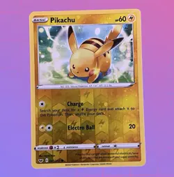 Pikachu 065/202 NM/LP Reverse Holo Sword and Shield SWSH Pokemon Card Rev Foil - Image 1