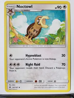 Noctowl 107/147 VLP / NM Burning Shadows Sun Moon Pokemon Card $2 Flat Shipping - Image 1