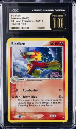 2006 POKEMON EX HOLON PHANTOMS REVERSE HOLO #20/110 BLAZIKEN CGC 10 PRISTINE - Image 1