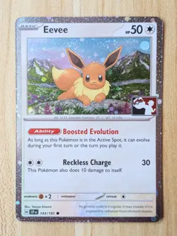 Eevee 143/191 NM Cosmos Holo STAMPED SSP [Play! Pokemon Prize Pack Series 7] - Image 1