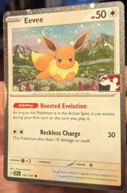 Eevee 143/191 NM Cosmos Holo STAMPED SSP [Play! Pokemon Prize Pack Series 7] - Image 4