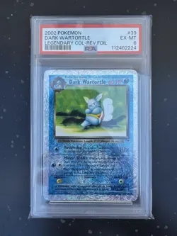 Pokemon 2002 Legendary Collection Dark Wartortle 39/110 Reverse Holo PSA 6 - Image 1