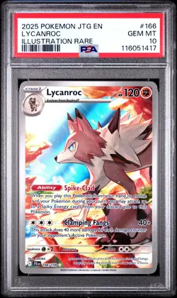 2025 POKEMON JTG EN-JOURNEY TOGETHER ILLUSTRATION RARE #166 LYCANROC PSA 10 - Image 1