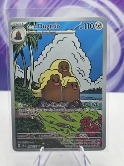 Pokemon TCG Alolan Dugtrio 208/191 Sv08: Surging Sparks illustration Rare NM - Image 1