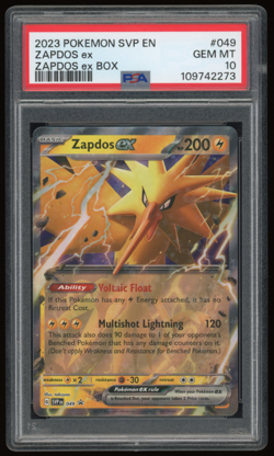 2023 POKEMON BLACK STAR PROMO ZAPDOS EX BOX SVP 049 ZAPDOS EX PSA 10 - Image 1