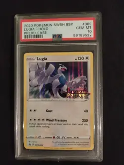 2020 Pokemon SWSH Vivid Voltage Promo Prerelease Lugia Holo 069 psa 10 - Image 1