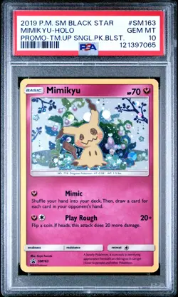 2019 POKEMON SM BLACK STAR PROMO #SM163 MIMIKYU-HOLO PSA 10 - Image 1