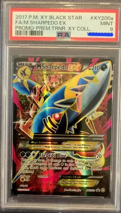 2017 Pokemon XY Promo Mega Sharpedo EX #XY200a PSA Mint 9 - Image 1