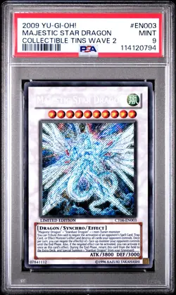 2009 YU-GI-OH! COLLECTIBLE TINS WAVE 2 #EN003 MAJESTIC STAR DRAGON PSA 9 - Image 1
