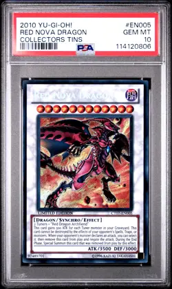 2010 YU-GI-OH! COLLECTORS TINS #EN005 RED NOVA DRAGON PSA 10 - Image 1