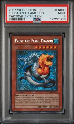 2007 YU-GI-OH! TAEV-TACTICAL EVOLUTION 1ST ED FROST AND FLAME DRAGON PSA 9 - Image 1