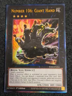 Number 106: Giant Hand 1st Edition Prismatic Ultimate Rare RA04-EN066 Yu-Gi-Oh! - Image 1