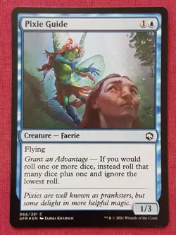 Magic The Gathering ADVENTURES IN FORGOTTEN REALMS FOIL PIXIE GUIDE card MTG - Image 1