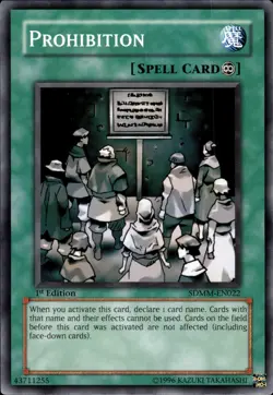 Prohibition - 1st Edition SDMM-EN022 - LP - YuGiOh - Image 1