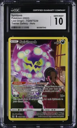 2022 Pokemon Lost Origin Spiritomb #TG09 Trainer Gallery Holo CGC PSA 10 - Image 1