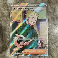 Pokemon Mega Evolution LT. SURGE'S BARGAIN Ultra Rare Holo #170/132 - Image 1