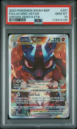 PSA 10 Pokemon TCG 2023 Pokemon Swsh Black Star Promo #291 Fa/Lucario Vstar - Image 1