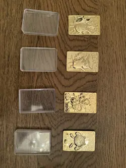 Gold Plated Bar Pokemon Lot- All 4 Included - Image 1