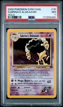 2000 POKEMON GYM CHALLENGE HOLO #16 SABRINA'S ALAKAZAM PSA 7 - Image 1
