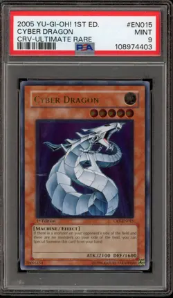 Yu-Gi-Oh! Cyber Dragon Cybernetic Rev 1st Edition Ultimate Rare CRV-EN015 PSA 9 - Image 1