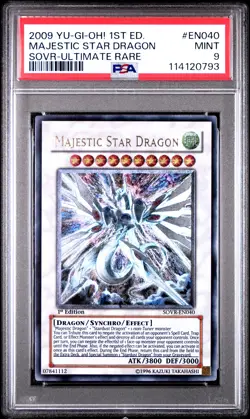 2009 YU-GI-OH! SOVR-STARDUST OVERDRIVE #EN040 MAJESTIC STAR DRAGON PSA 9 - Image 1