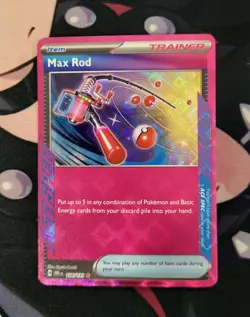 Pokemon Card Max Rod 116/131 Ace Spec Scarlet Violet Prismatic Evolutions NM - Image 1