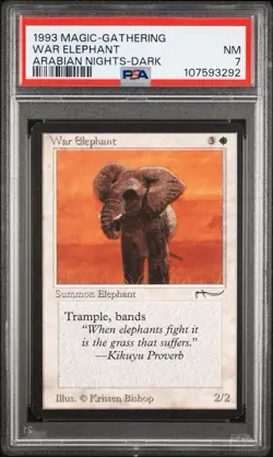 MTG War Elephant PSA 7 NM Vintage Arabian Nights English Magic Card 1993! - Image 1