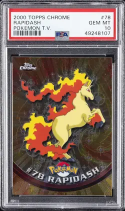2000 TOPPS CHROME POKEMON T.V. #78 RAPIDASH PSA 10 - Image 1