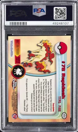 2000 TOPPS CHROME POKEMON T.V. #78 RAPIDASH PSA 10 - Image 2
