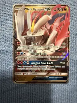 Pokemon TCG White Kyurem GX 48/70 Dragon Majesty Ultra Rare Holo NM - Image 1