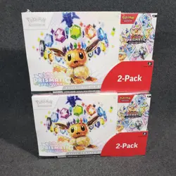 Lot Of 2 Pokemon Prismatic Evolutions ETB & Booster Bundle Costco Sealed 2-Pack - Image 1