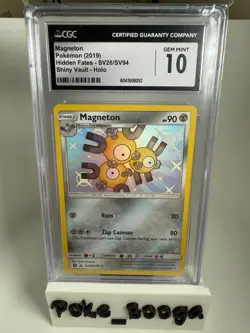 CGC 10 Pokemon Hidden Fates Magneton SV28 Shiny Holo Rare Gem Mint - Image 1