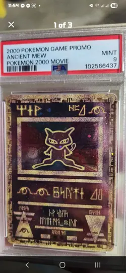 Pokemon TCG Ancient Mew Holo PSA 9 Mint 2000 Runic Symbols - Image 1