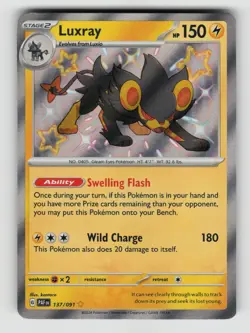 Pokemon - Luxray - 137/091 SV: Paldean Fates - Shiny Rare - NM - Image 1