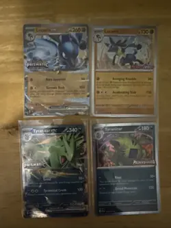 Pokemon Tyranitar 064/131 Lucario 051/131 Prismatic Evolutions Stamped Promos - Image 1