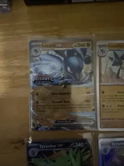 Pokemon Tyranitar 064/131 Lucario 051/131 Prismatic Evolutions Stamped Promos - Image 2