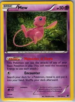 Mew 29/124 Holo XY - Fates Collide - Pokemon Card - NM - Image 1