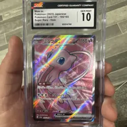 Pokemon TCG Japanese 2023 Mew ex 195/165 Sv2a: Pokemon Card 151 CGC 10 Gem Mint - Image 1