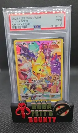 2023 Pokemon SWSH FA/Pikachu 160/159 Crown Zenith Holo PSA 9 - Image 1