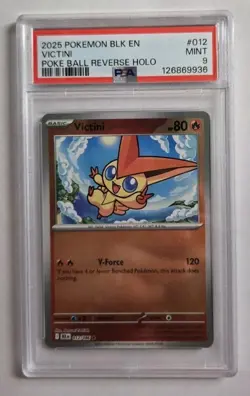 Victini Poke Ball Pattern Promo 012/086 Pokemon Black Bolt & White Flare PSA 9 - Image 1