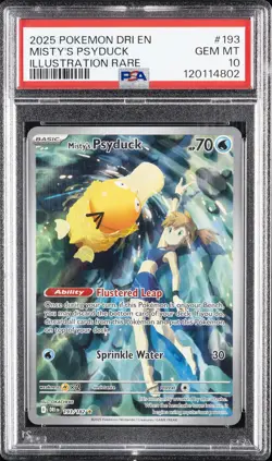 2025 POKEMON DRI EN-DESTINED RIVALS ILLUSTRATION RARE MISTY'S PSYDUCK PSA 10 - Image 1