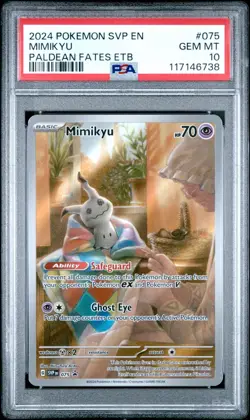 2024 POKEMON SVP EN-SV BLACK STAR PROMO #075 MIMIKYU PALDEAN FATES ETB PSA 10 - Image 1