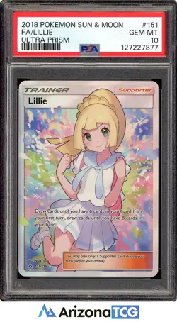 Pokemon 2018 Lillie 151/156 Alt Art Ultra Prism GEM MINT PSA 10 - Image 1